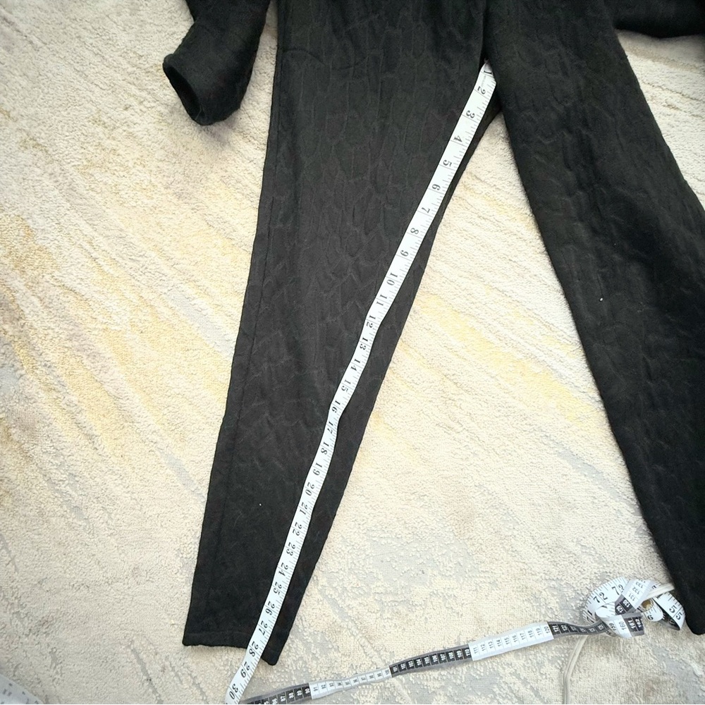 Vintage IIF Black Textured Jumpsuit with Embellished Shoulder Size Small - Picture 3 of 12